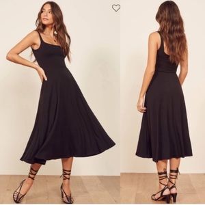 Reformation Black Midi Dress